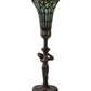 Meyda Lighting Stained Glass Pond Lily 259396 15" Mahogany Bronze Nouveau Lady Accent Table Lamp With Green Art Shade Glass