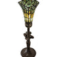 Meyda Lighting Stained Glass Pond Lily 259396 15" Mahogany Bronze Nouveau Lady Accent Table Lamp With Green Art Shade Glass