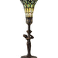 Meyda Lighting Stained Glass Pond Lily 259396 15" Mahogany Bronze Nouveau Lady Accent Table Lamp With Green Art Shade Glass