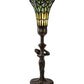 Meyda Lighting Stained Glass Pond Lily 259396 15" Mahogany Bronze Nouveau Lady Accent Table Lamp With Green Art Shade Glass