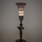 Meyda Lighting Stained Glass Pond Lily 259397 15" Mahogany Bronze Nouveau Lady Accent Table Lamp With Pink & White Art Shade Glass