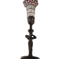 Meyda Lighting Stained Glass Pond Lily 259397 15" Mahogany Bronze Nouveau Lady Accent Table Lamp With Pink & White Art Shade Glass