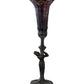 Meyda Lighting Stained Glass Pond Lily 259398 15" Mahogany Bronze Nouveau Lady Accent Table Lamp With Red Art Shade Glass