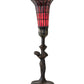 Meyda Lighting Stained Glass Pond Lily 259398 15" Mahogany Bronze Nouveau Lady Accent Table Lamp With Red Art Shade Glass