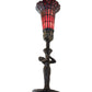Meyda Lighting Stained Glass Pond Lily 259398 15" Mahogany Bronze Nouveau Lady Accent Table Lamp With Red Art Shade Glass