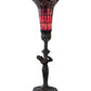 Meyda Lighting Stained Glass Pond Lily 259398 15" Mahogany Bronze Nouveau Lady Accent Table Lamp With Red Art Shade Glass