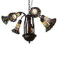Meyda Lighting Stained Glass Pond Lily 26" 7-Light Mahogany Bronze Chandelier With Multi-Colored Shade Glass