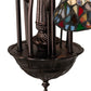Meyda Lighting Stained Glass Pond Lily 26" 7-Light Mahogany Bronze Chandelier With Multi-Colored Shade Glass
