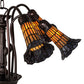 Meyda Lighting Stained Glass Pond Lily 26" 7-Light Mahogany Bronze Chandelier With Orange & Violet Shade Glass