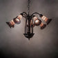 Meyda Lighting Stained Glass Pond Lily 26" 7-Light Mahogany Bronze Chandelier With Pink & White Shade Glass