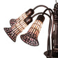 Meyda Lighting Stained Glass Pond Lily 26" 7-Light Mahogany Bronze Chandelier With Pink & White Shade Glass