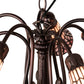 Meyda Lighting Stained Glass Pond Lily 26" 7-Light Mahogany Bronze Chandelier With Pink & White Shade Glass