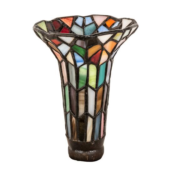 Meyda Lighting Stained Glass Pond Lily 4" Multi-Colored Shade Glass