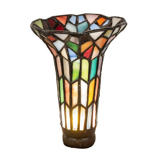 Meyda Lighting Stained Glass Pond Lily 4" Multi-Colored Shade Glass