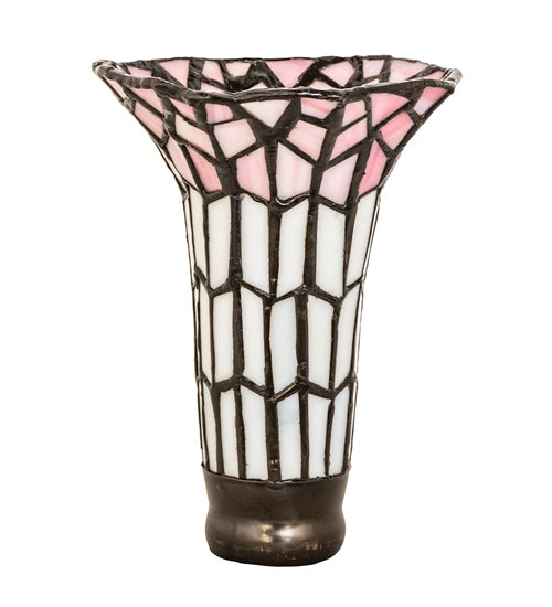 Meyda Lighting Stained Glass Pond Lily 4" Pink & White Shade Glass