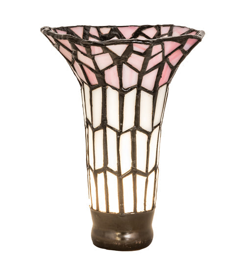 Meyda Lighting Stained Glass Pond Lily 4" Pink & White Shade Glass
