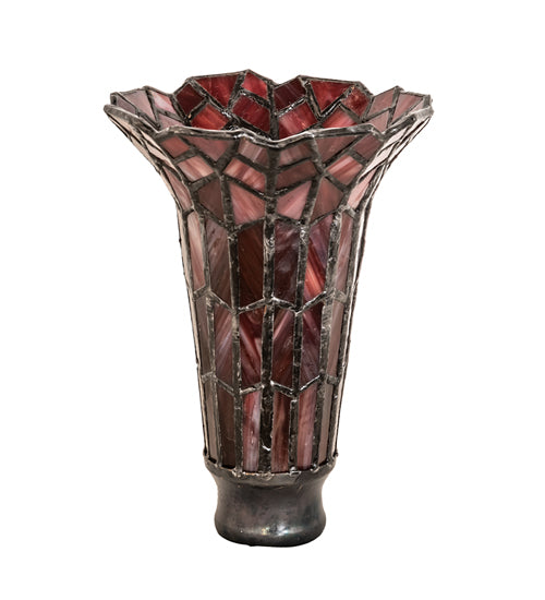 Meyda Lighting Stained Glass Pond Lily 4" Red Shade Glass