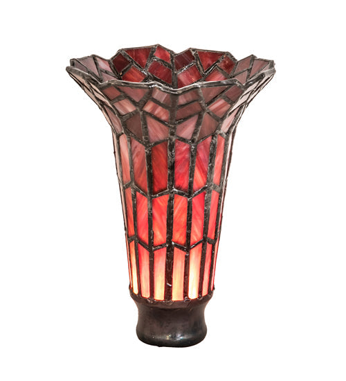 Meyda Lighting Stained Glass Pond Lily 4" Red Shade Glass