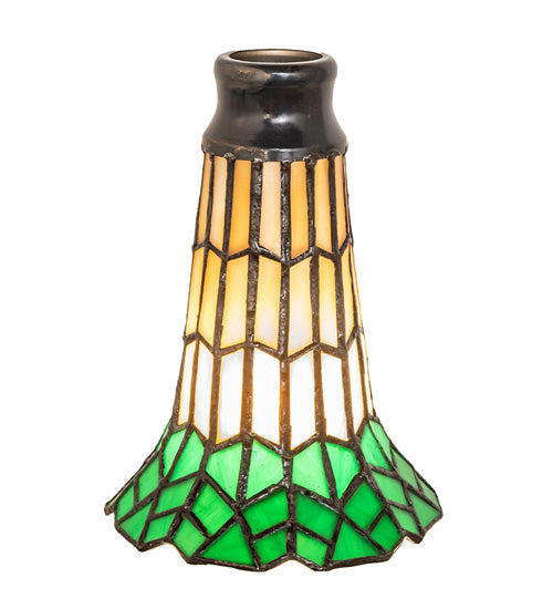 Meyda Lighting Stained Glass Pond Lily 4" Yellow & Green Shade Glass