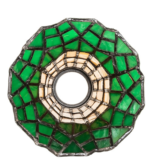 Meyda Lighting Stained Glass Pond Lily 4" Yellow & Green Shade Glass