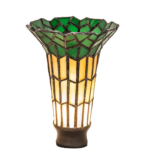 Meyda Lighting Stained Glass Pond Lily 4" Yellow & Green Shade Glass
