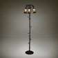 Meyda Lighting Stained Glass Pond Lily 58" 3-Light Mahogany Bronze Floor Lamp With Red & Honey Shade Glass