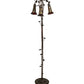 Meyda Lighting Stained Glass Pond Lily 58" 3-Light Mahogany Bronze Floor Lamp With Red & Honey Shade Glass