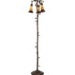 Meyda Lighting Stained Glass Pond Lily 58" 3-Light Mahogany Bronze Floor Lamp With Red & Honey Shade Glass