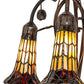 Meyda Lighting Stained Glass Pond Lily 58" 3-Light Mahogany Bronze Floor Lamp With Red & Honey Shade Glass