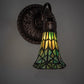 Meyda Lighting Stained Glass Pond Lily 6" Mahogany Bronze Wall Sconce With Green Shade Glass