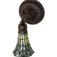 Meyda Lighting Stained Glass Pond Lily 6" Mahogany Bronze Wall Sconce With Green Shade Glass