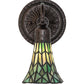 Meyda Lighting Stained Glass Pond Lily 6" Mahogany Bronze Wall Sconce With Green Shade Glass