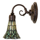 Meyda Lighting Stained Glass Pond Lily 6" Mahogany Bronze Wall Sconce With Green Shade Glass