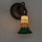 Meyda Lighting Stained Glass Pond Lily 6" Mahogany Bronze Wall Sconce With Green & Yellow Shade Glass