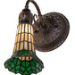 Meyda Lighting Stained Glass Pond Lily 6" Mahogany Bronze Wall Sconce With Green & Yellow Shade Glass