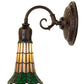 Meyda Lighting Stained Glass Pond Lily 6" Mahogany Bronze Wall Sconce With Green & Yellow Shade Glass