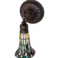Meyda Lighting Stained Glass Pond Lily 6" Mahogany Bronze Wall Sconce With Multi-Colored Shade Glass