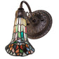 Meyda Lighting Stained Glass Pond Lily 6" Mahogany Bronze Wall Sconce With Multi-Colored Shade Glass