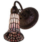 Meyda Lighting Stained Glass Pond Lily 6" Mahogany Bronze Wall Sconce With Pink Shade Glass