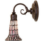 Meyda Lighting Stained Glass Pond Lily 6" Mahogany Bronze Wall Sconce With Pink Shade Glass