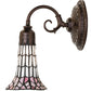 Meyda Lighting Stained Glass Pond Lily 6" Mahogany Bronze Wall Sconce With Pink & White Shade Glass