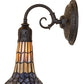 Meyda Lighting Stained Glass Pond Lily 6" Oil Rubbed Bronze Wall Sconce With Amber & Violet Shade Glass