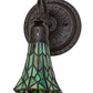 Meyda Lighting Stained Glass Pond Lily 6" Oil Rubbed Bronze Wall Sconce With Green Shade Glass