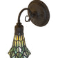 Meyda Lighting Stained Glass Pond Lily 6" Oil Rubbed Bronze Wall Sconce With Green Shade Glass