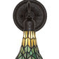 Meyda Lighting Stained Glass Pond Lily 6" Oil Rubbed Bronze Wall Sconce With Green Shade Glass