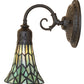 Meyda Lighting Stained Glass Pond Lily 6" Oil Rubbed Bronze Wall Sconce With Green Shade Glass