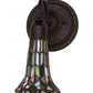 Meyda Lighting Stained Glass Pond Lily 6" Oil Rubbed Bronze Wall Sconce With Multi-Colored Shade Glass