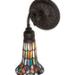 Meyda Lighting Stained Glass Pond Lily 6" Oil Rubbed Bronze Wall Sconce With Multi-Colored Shade Glass