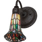 Meyda Lighting Stained Glass Pond Lily 6" Oil Rubbed Bronze Wall Sconce With Multi-Colored Shade Glass