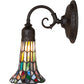 Meyda Lighting Stained Glass Pond Lily 6" Oil Rubbed Bronze Wall Sconce With Multi-Colored Shade Glass